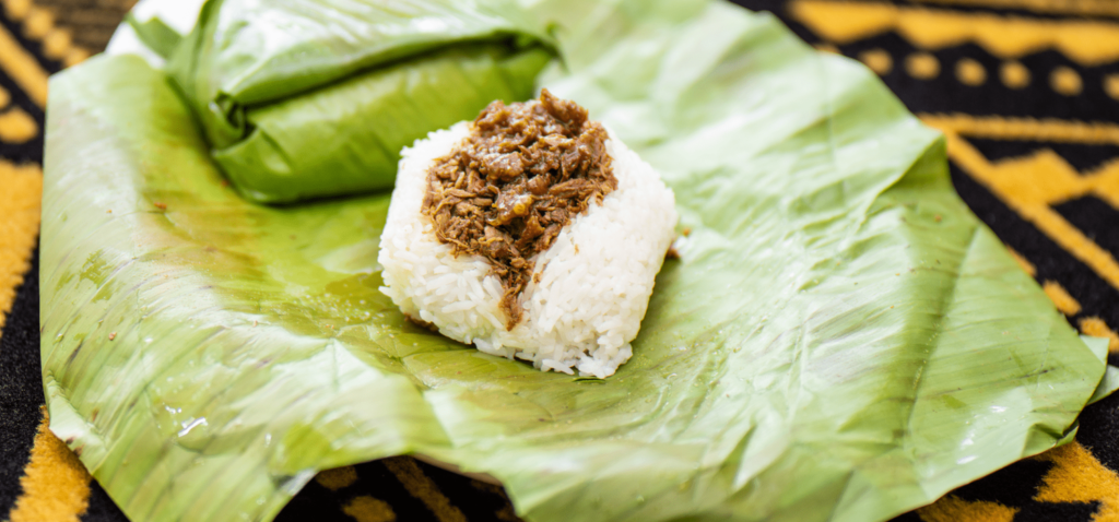 Pastil in banana leaves